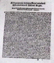 A Page from the Alphonsine Tables