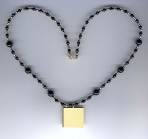 14k gold Saturn Talisman with Black Onyx