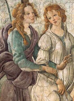 Detail of Venus and the Graces by Botticelli